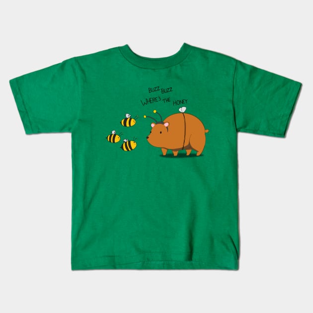 Buzz Bear Kids T-Shirt by WeFlaps Comics Merch